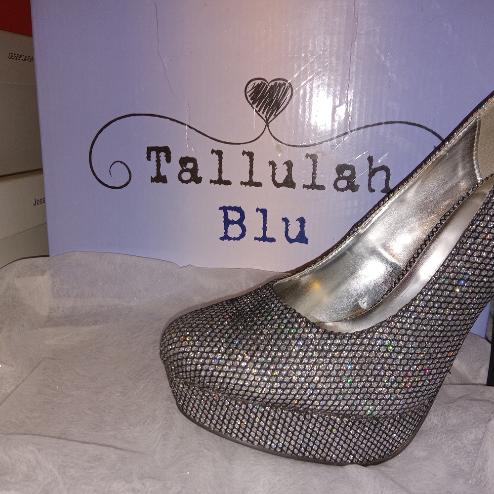 Silver Glitter Heels